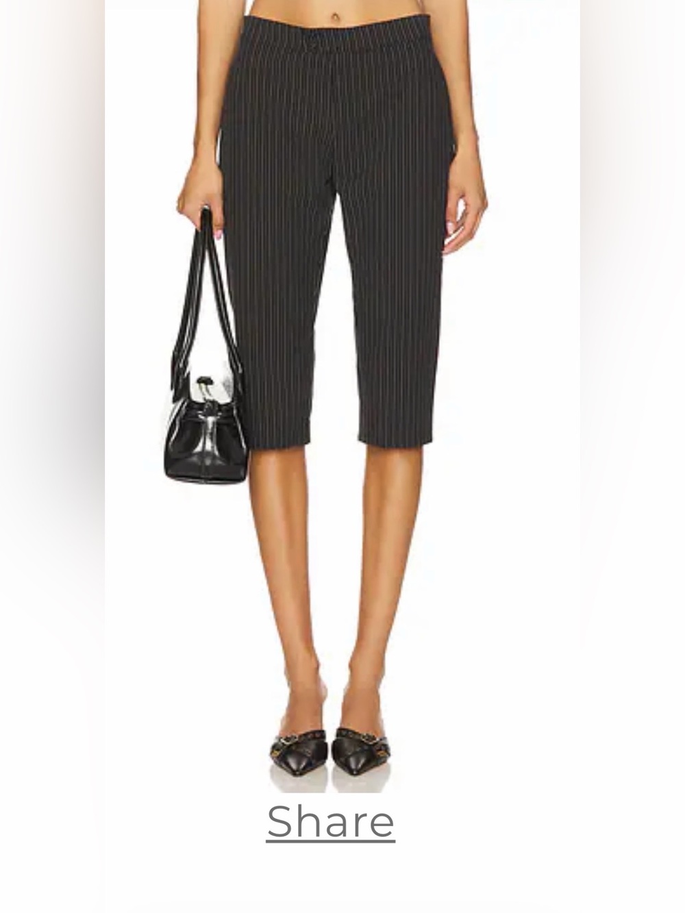 superdown Capri Pinstripe Cropped Pants Black & White Small NWT